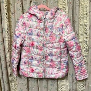 Zara Girls Floral Puffer Jacket – Size 9/10 (140 cm)
